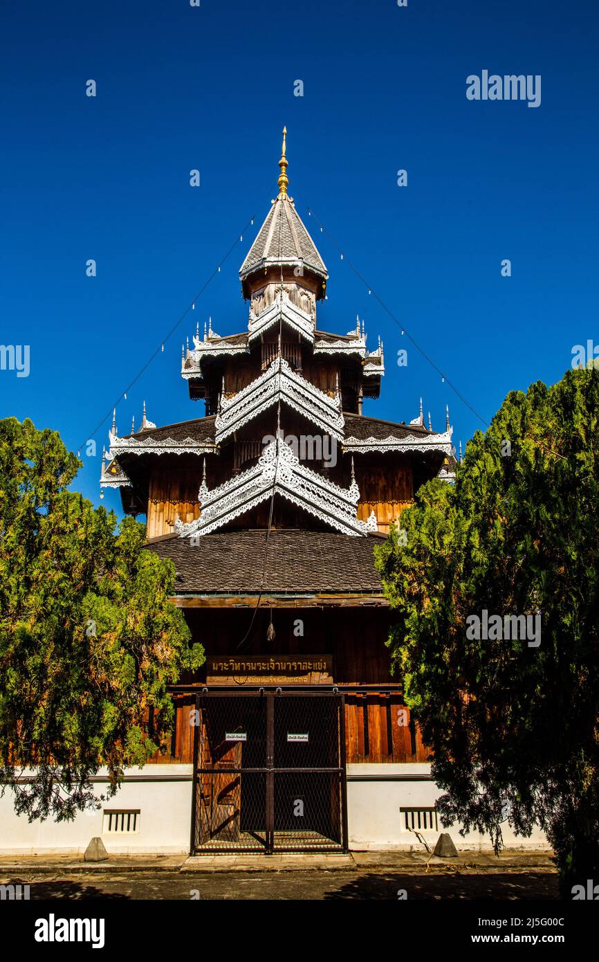 Wat Hua Wiang tempio a Mae Hong Son, Thailandia Foto Stock