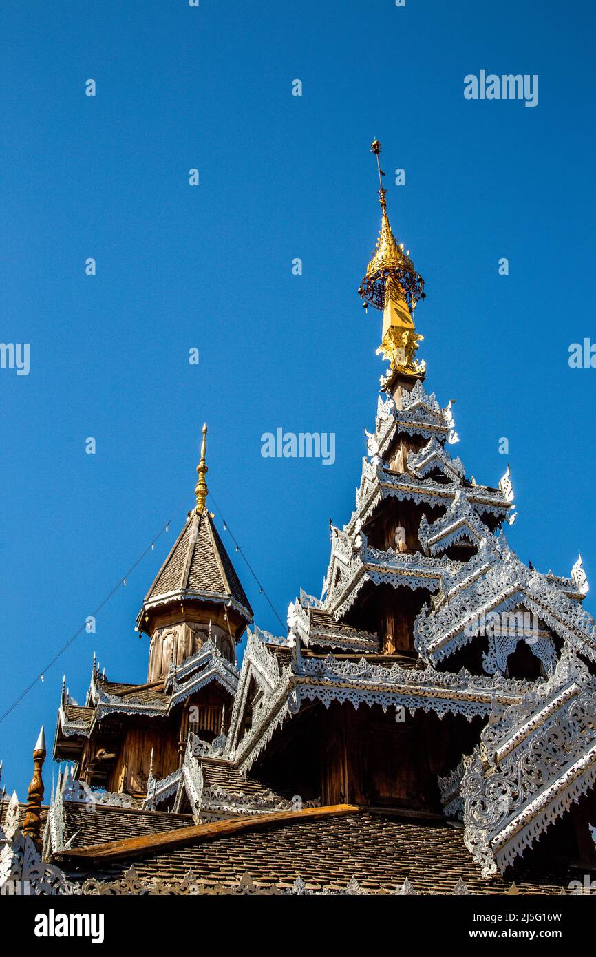 Wat Hua Wiang tempio a Mae Hong Son, Thailandia Foto Stock