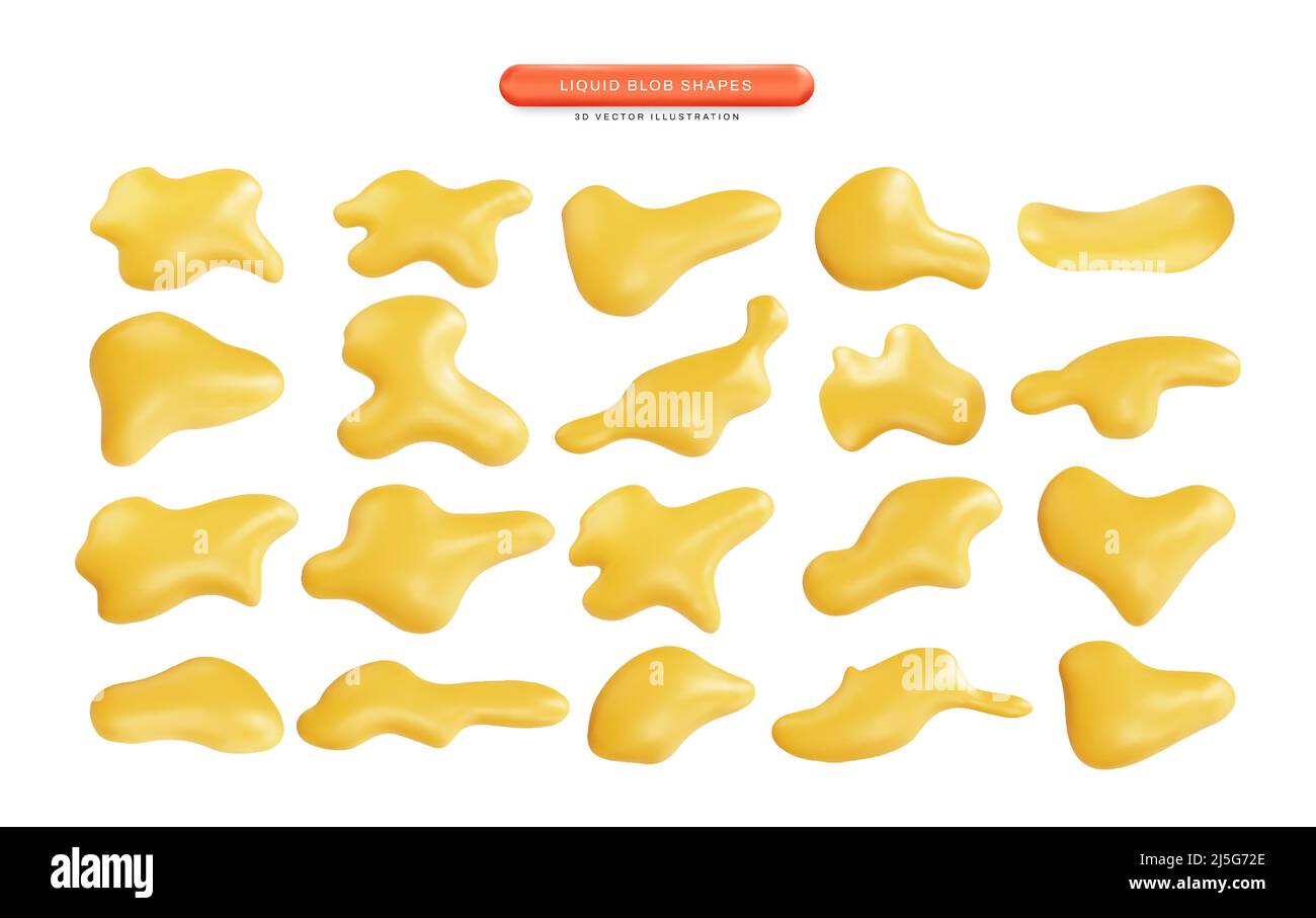 Il blob liquido forma un'illustrazione vettoriale realistica di 3D Illustrazione Vettoriale
