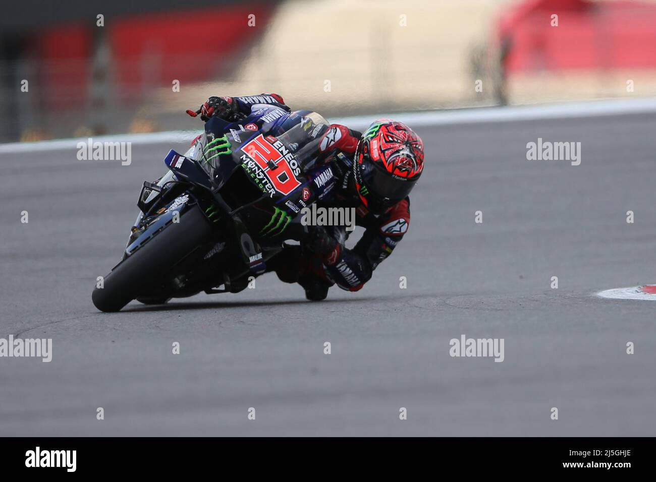 Algarve International Circuit, Portim, Portogallo il 23 aprile 2022 #20 Fabio Quatararo, francese: Monster Energy Yamaha in qualifica per il Grande Premio Tissot de Portugal, Graham Holt Foto Stock