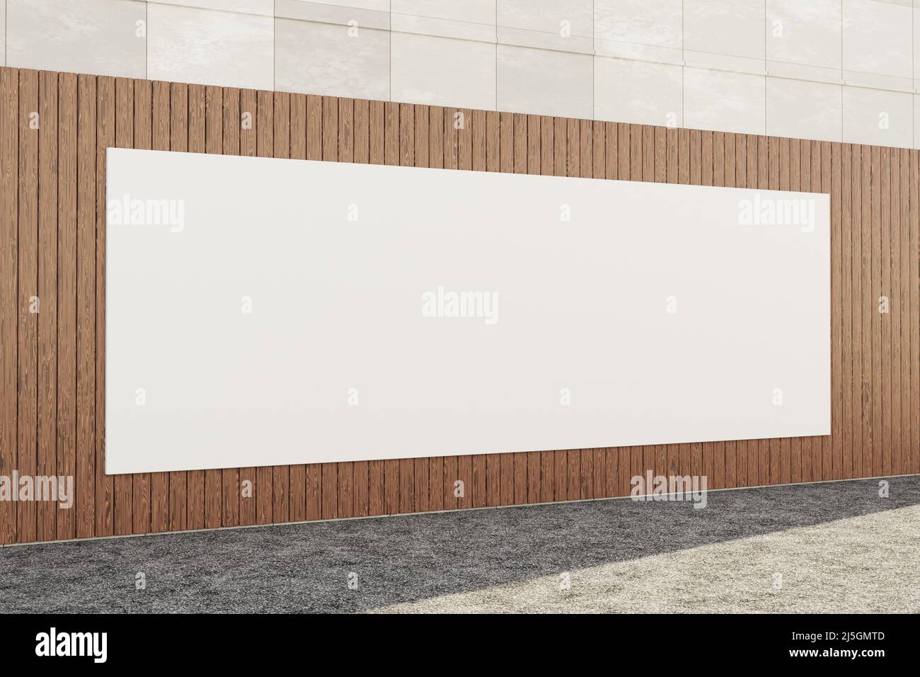 Mockup di un grande cartellone esterno sulla strada. 3d rendering. Foto Stock