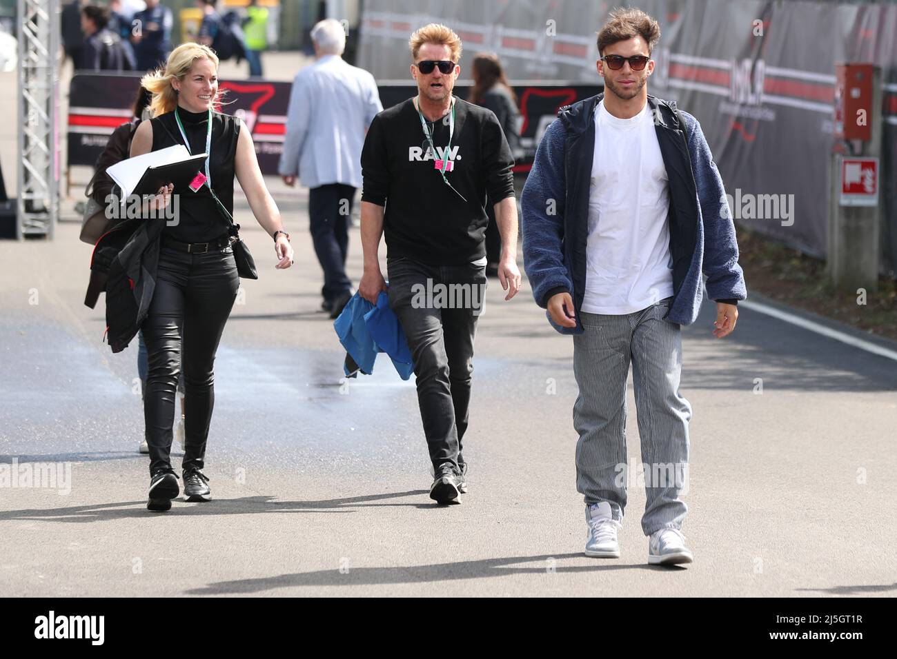 23rd aprile 2022, Imola, Emilia Romagna, Italia. F1 Gran Premio d'Italia, sessione di qualifica gara sprint: Scuderia AlphaTauri, Pierre Gasly Foto Stock