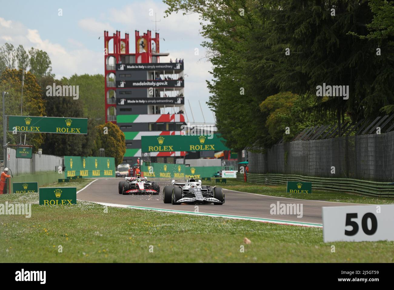 23rd aprile 2022, Imola, Emilia Romagna, Italia. F1 Gran Premio d'Italia, sessione di qualifica gara sprint: Scuderia AlphaTauri, Yuki Tsunoda Foto Stock