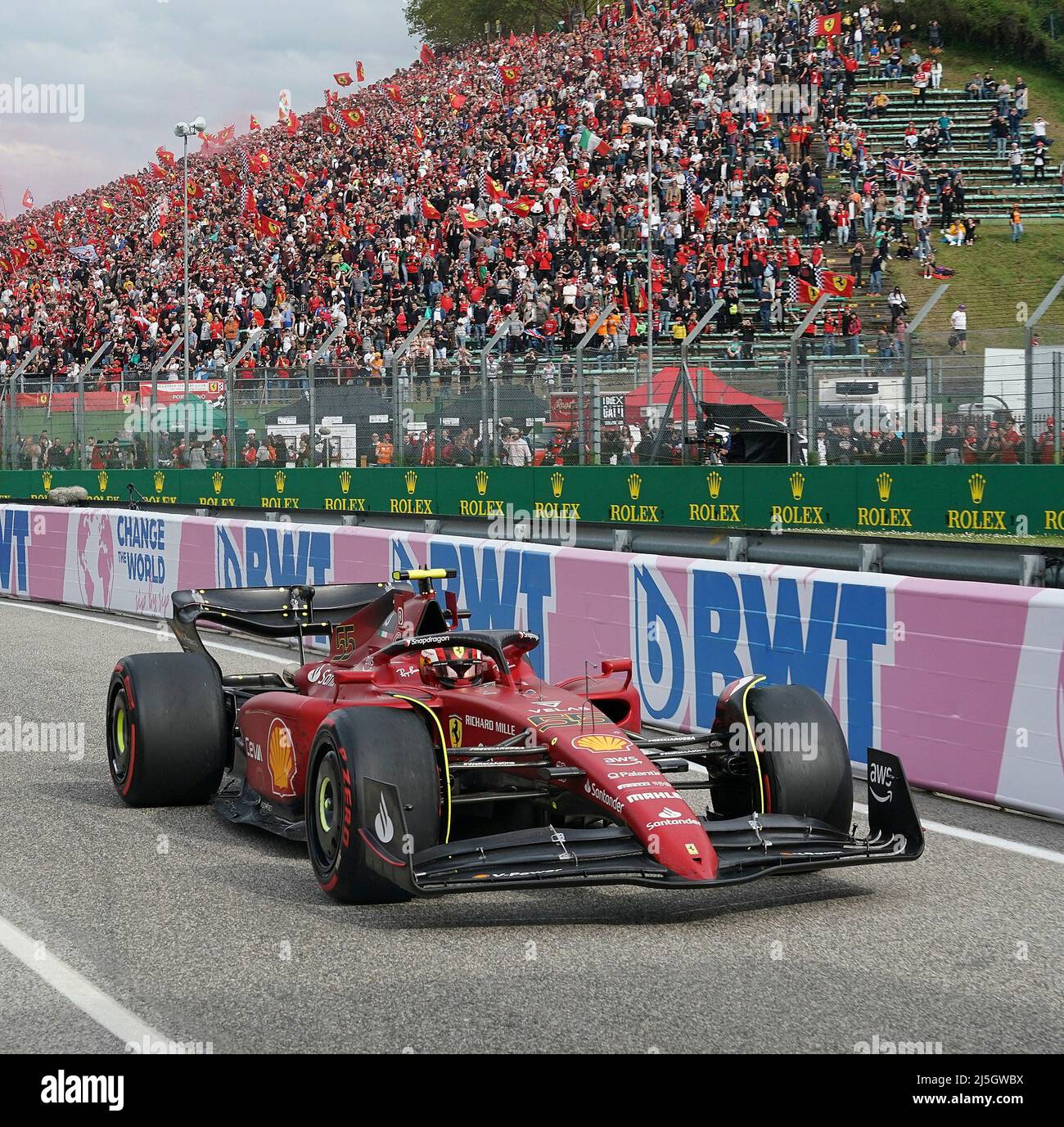 23 aprile 2022, Autodromo Enzo e Dino Ferrari, Imola, Formula 1 Rolex Gran  Premio del Made in Italy e dell'Emilia Romagna 2022, nella foto Carlos  Sainz Jr. (ESP), Scuderia Ferrari Foto stock - Alamy