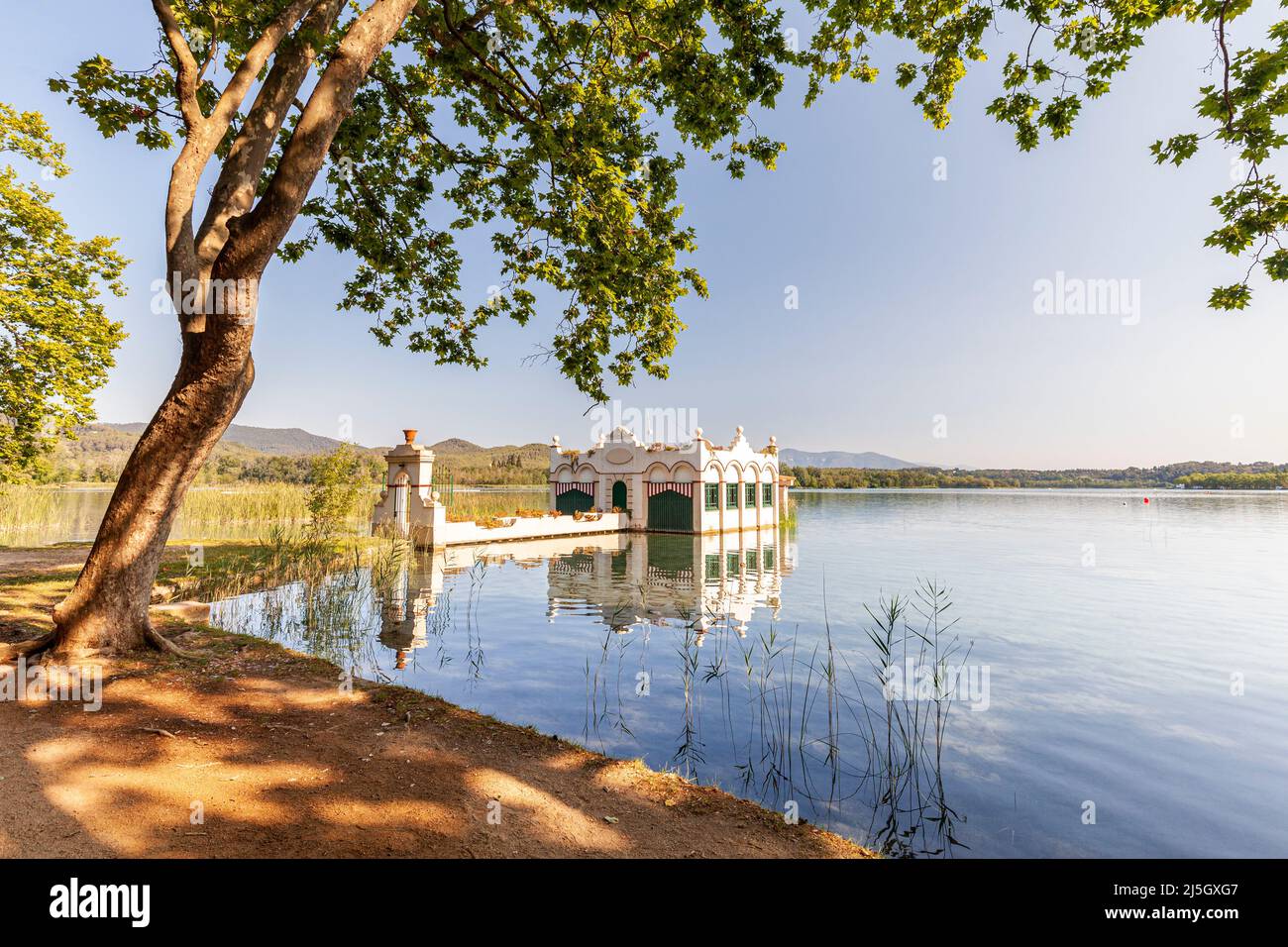 Lago Banyoles, Banyoles, Pla de l'Estany, Girona, Spagna Foto Stock