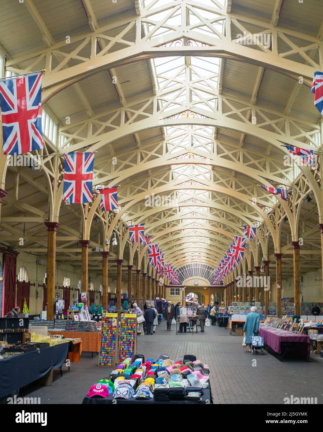 Regno Unito, Inghilterra, Devonshire. Mercato Barnstable Pannier. Foto Stock