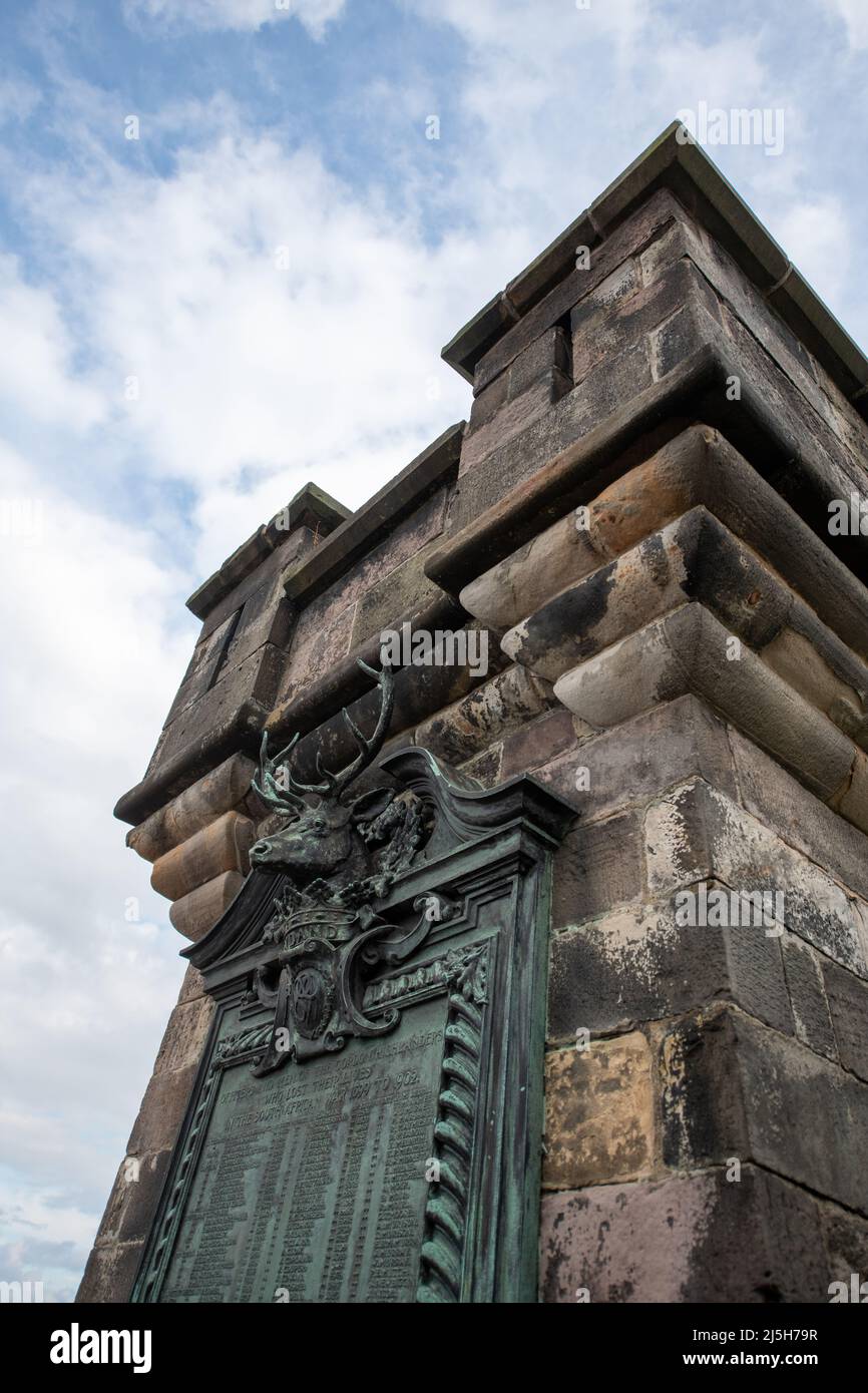 Memoriale commemorativo di Gordon Highlanders, Castello di Edimburgo, Scozia Foto Stock