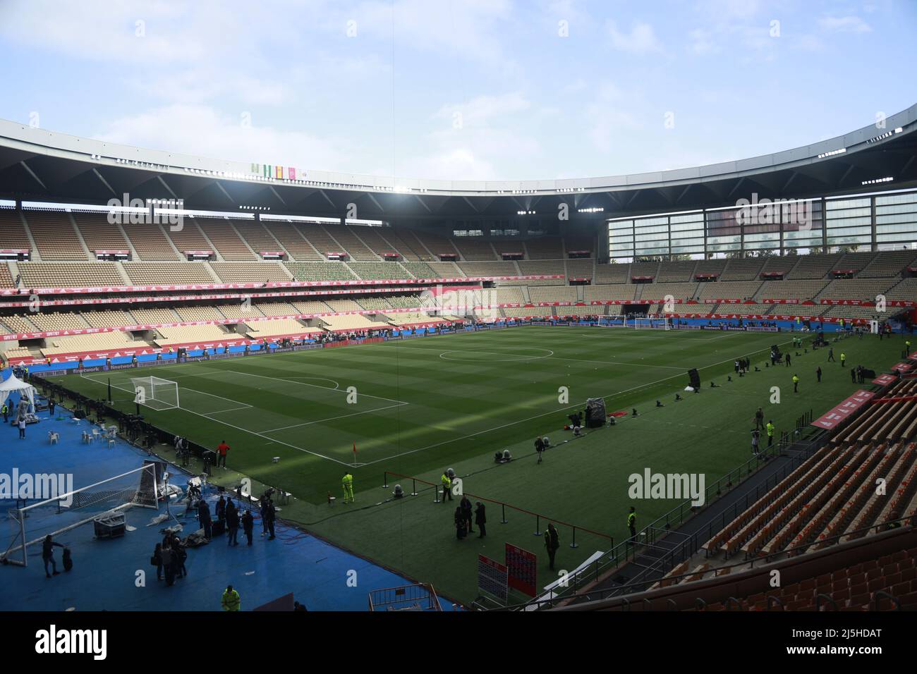 Durante la partita della Copa del Rey tra Real Betis e Valencia CF disputata allo stadio la Cartuja il 23 aprile 2022 a Siviglia, Spagna. (Foto di Antonio Pozo / PRESSINPHOTO) Foto Stock