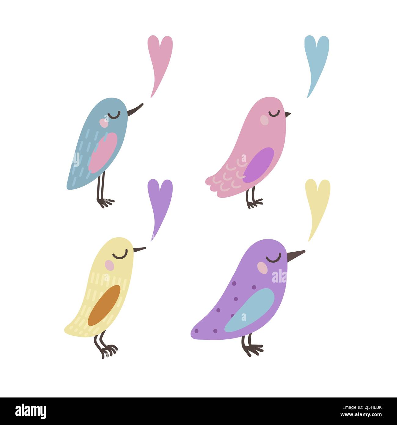 Uccelli carini Illustrazione Vettoriale