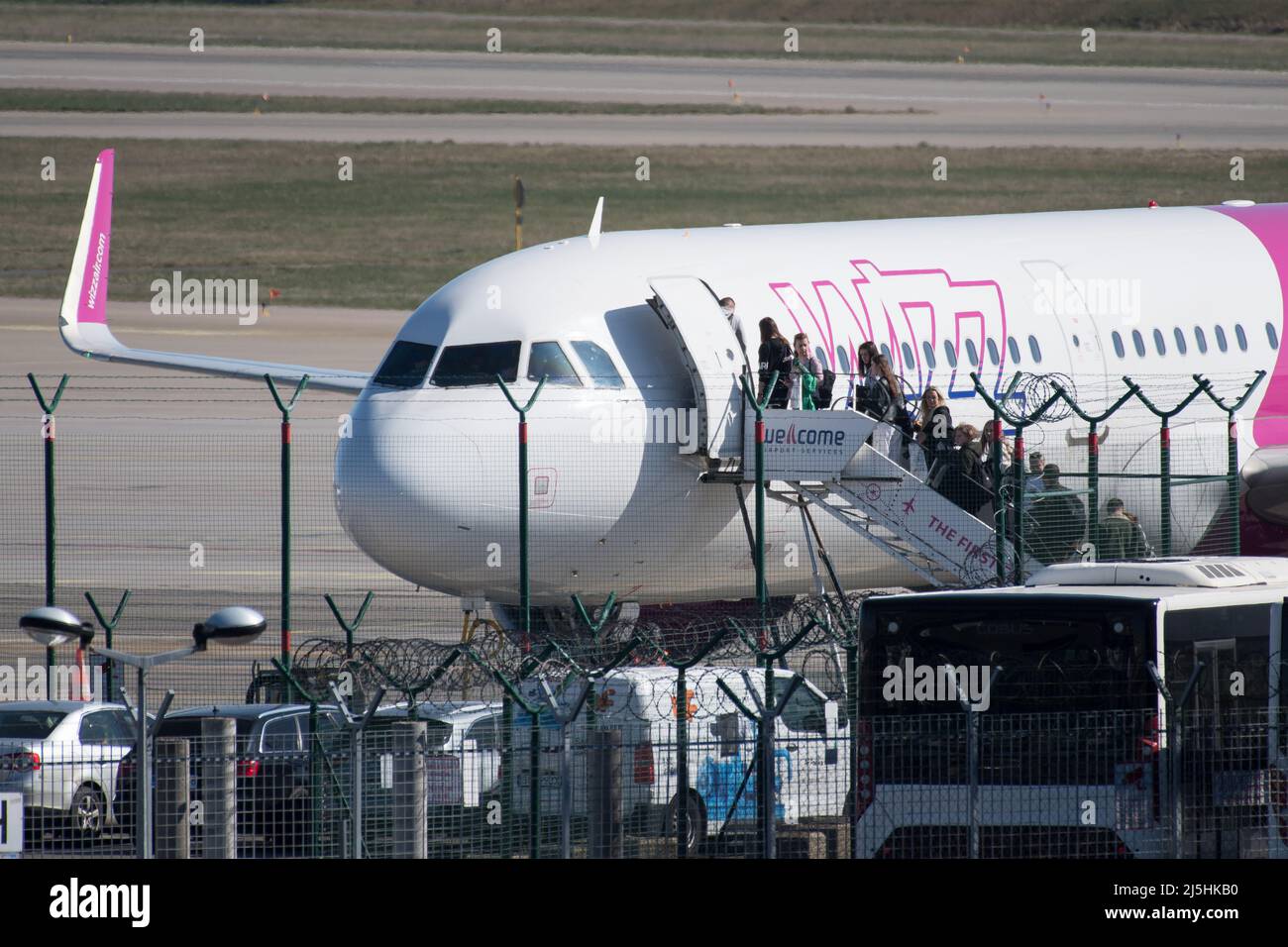 Compagnia aerea low cost Wizz Air Aircraft Airbus A320-232 a Gdansk, Polonia © Wojciech Strozyk / Alamy Stock Photo *** Local Caption *** Foto Stock