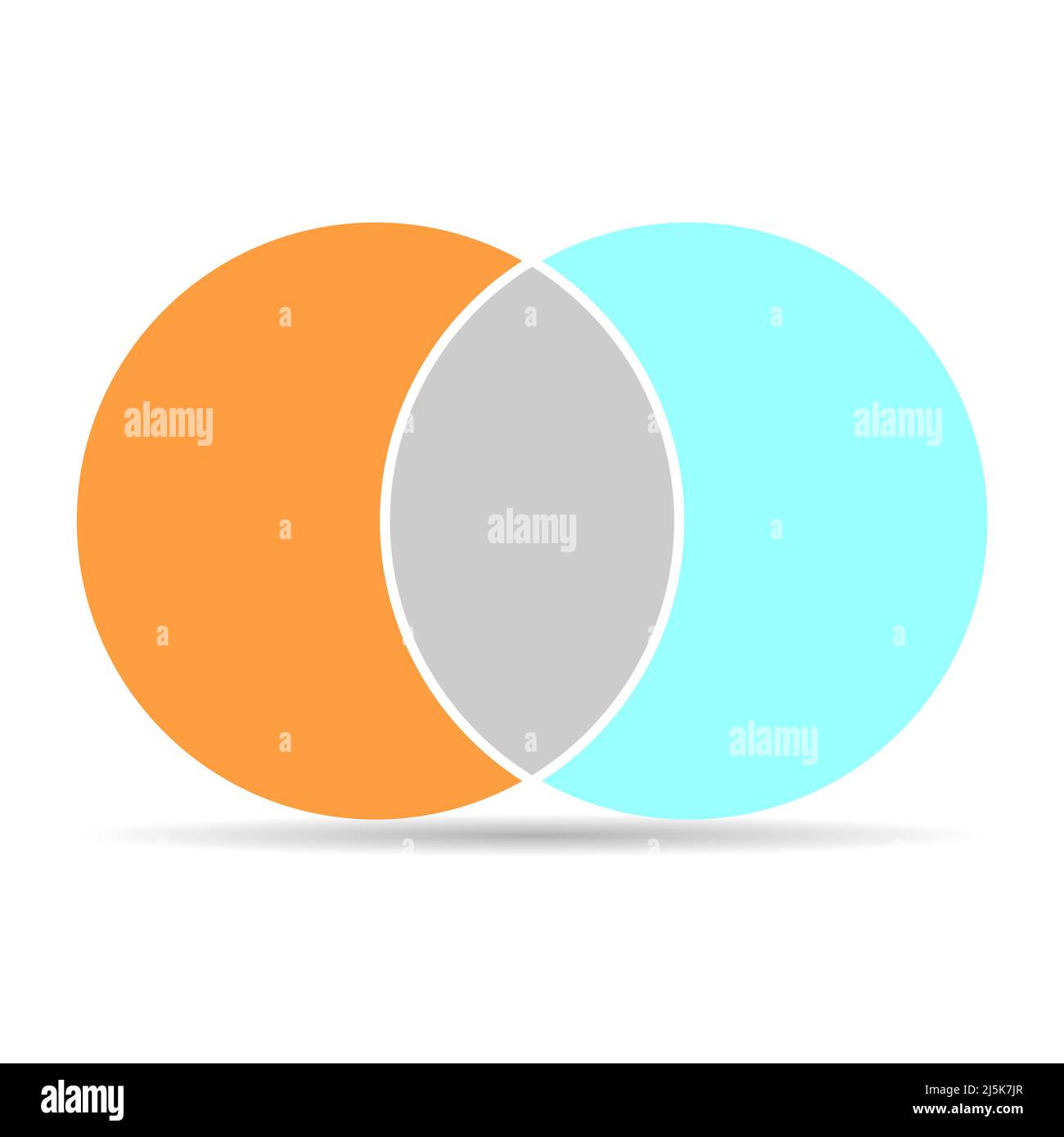 Venn diagramma matematico vettore con ombra, spazio negativo, colore icona moderna - isolato su sfondo bianco . Illustrazione Vettoriale