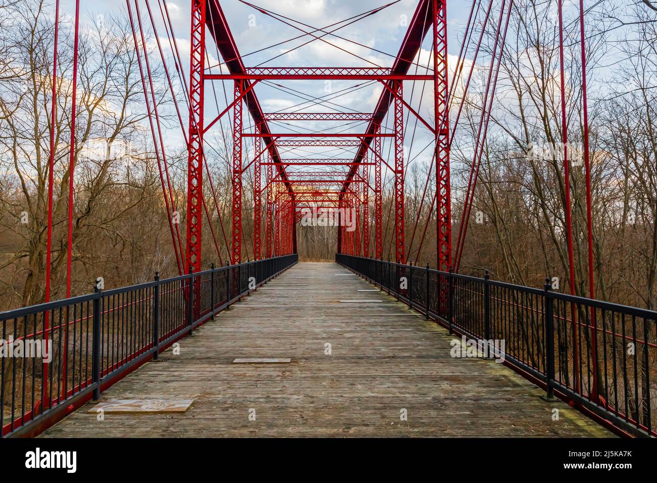 Charlotte Highway Bridge nello storico Bridge Park nella contea di Calhoun, Michigan, USA Foto Stock
