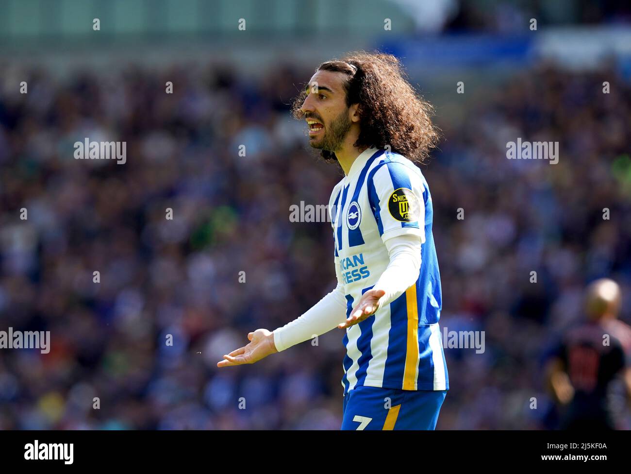 Marc Cucurella di Brighton e Hove Albion durante la partita della Premier League allo stadio AMEX di Brighton. Data foto: Domenica 24 aprile 2022. Foto Stock