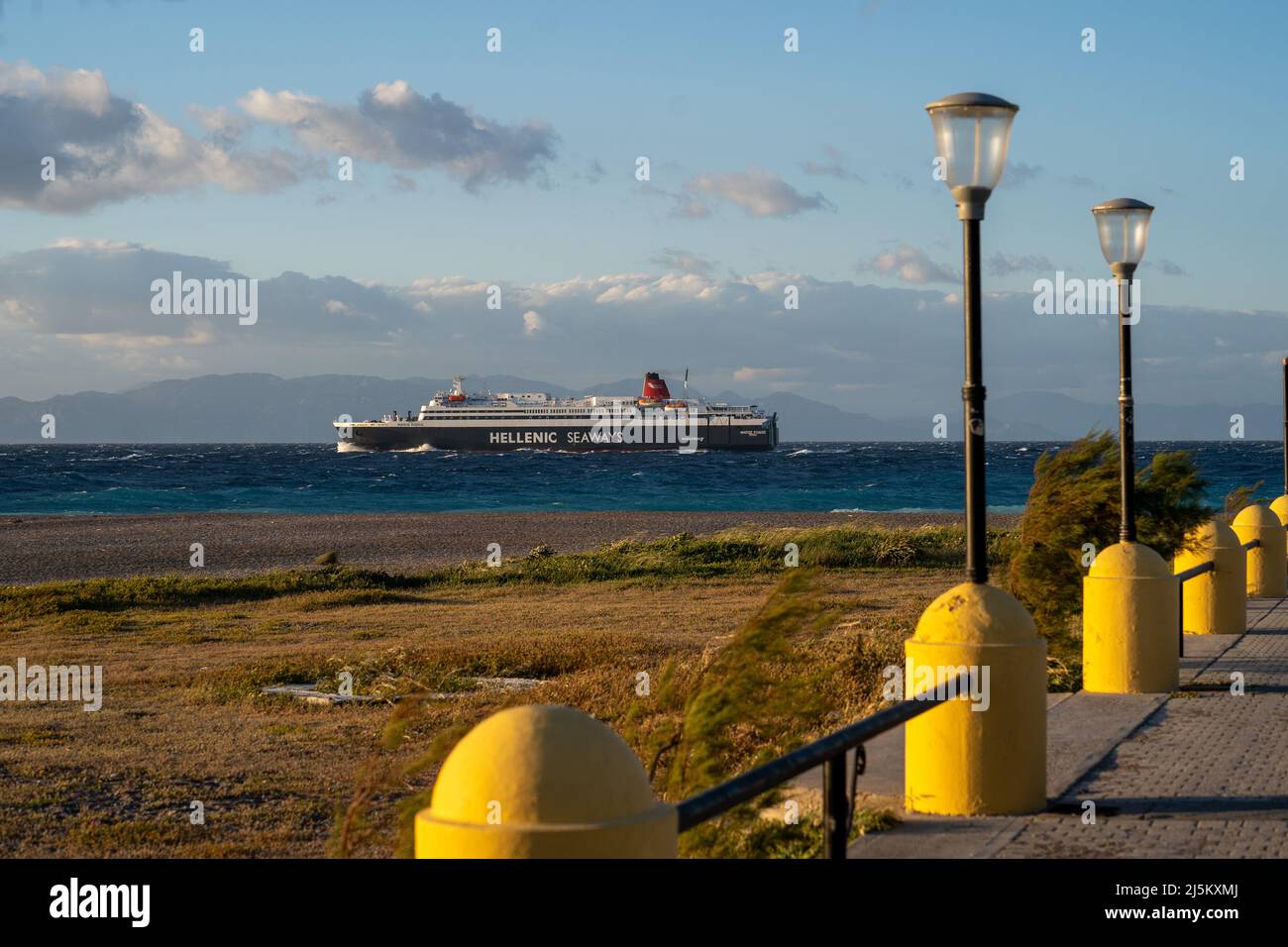 La nave Hellenic Seaways naviga nel mar Egeo e nell'Adriatico. Foto Stock