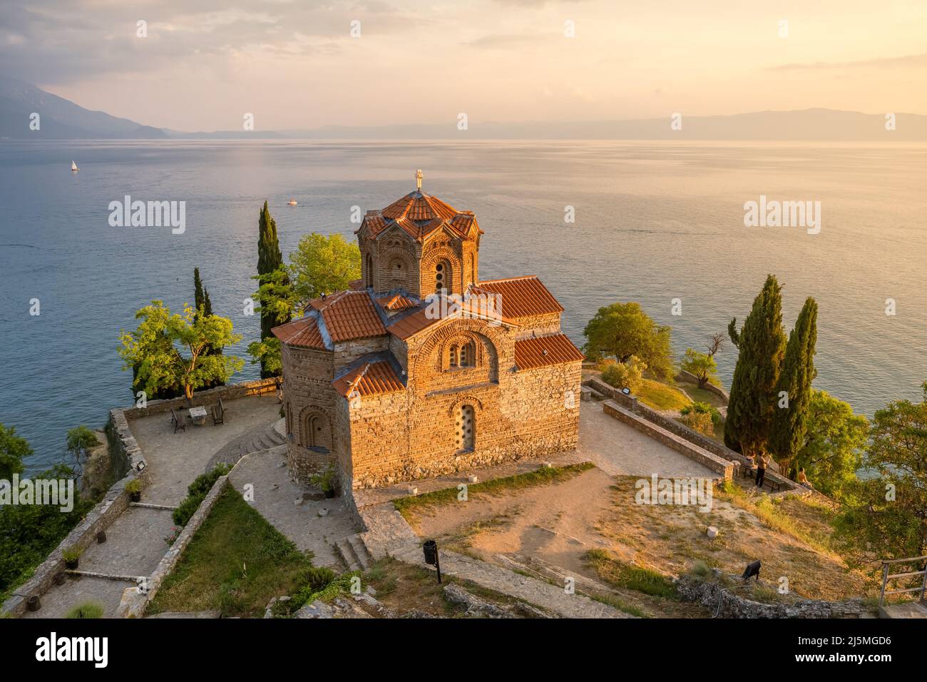 Chiesa di San Giovanni a Kaneo sul lago di Ohrid nella città di Ohrid, Macedonia settentrionale Foto Stock