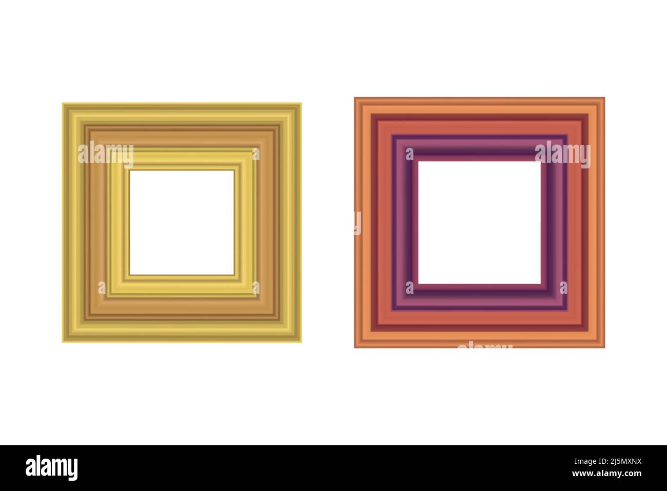 Set di cornice in legno vintage di colore quadrato per il tuo design.  Copertina vintage. Posiziona per il testo. Antiche e colorate cornici  rettangolari moderne. Modello Immagine e Vettoriale - Alamy