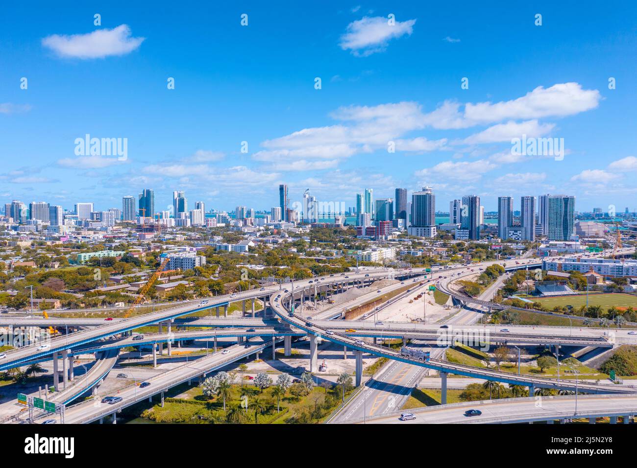 Tutte le strade conducono a Miami, Florida Foto Stock