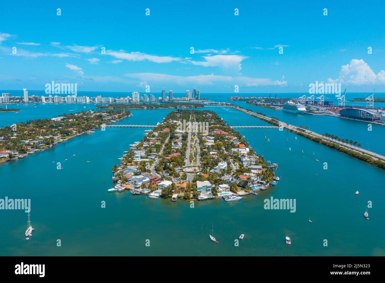 Star Island a Miami Beach, Florida Foto Stock