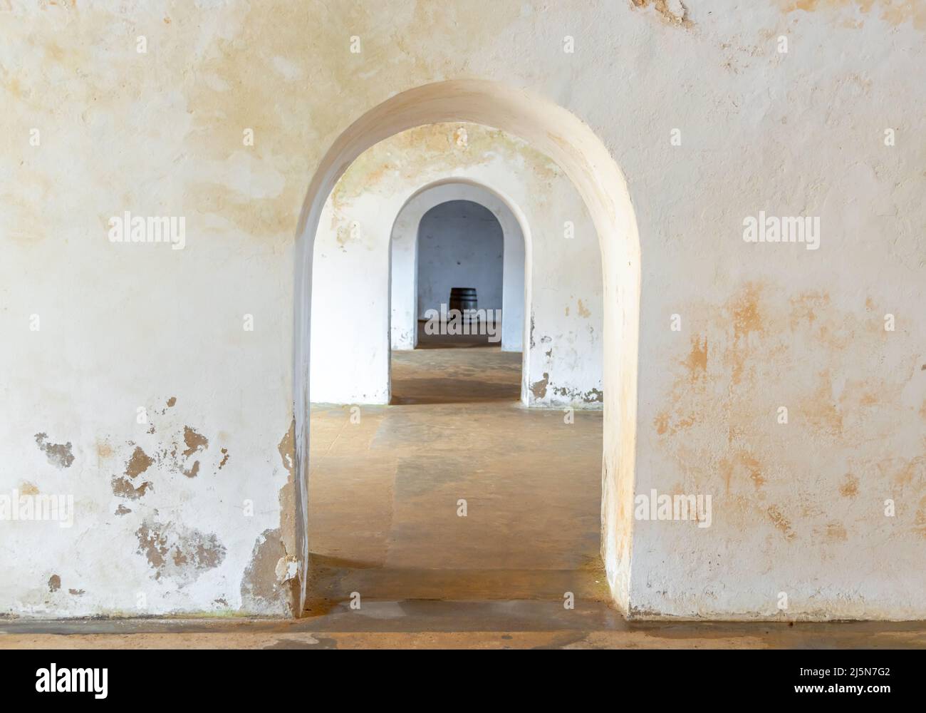 Immagine dettagliata di elementi architettonici a e Morro in Old San Juan, Porto Rico Foto Stock