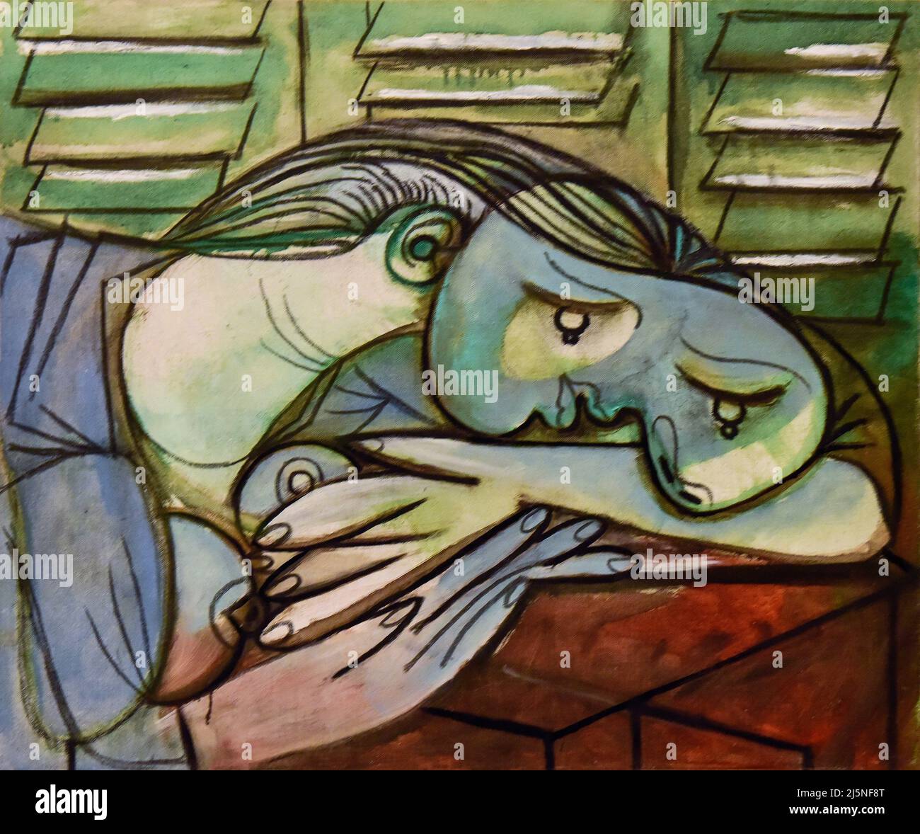 Pablo Picasso Pittura, Dormeuse aux persiennes, 1936, olio e carbone su tela Foto Stock