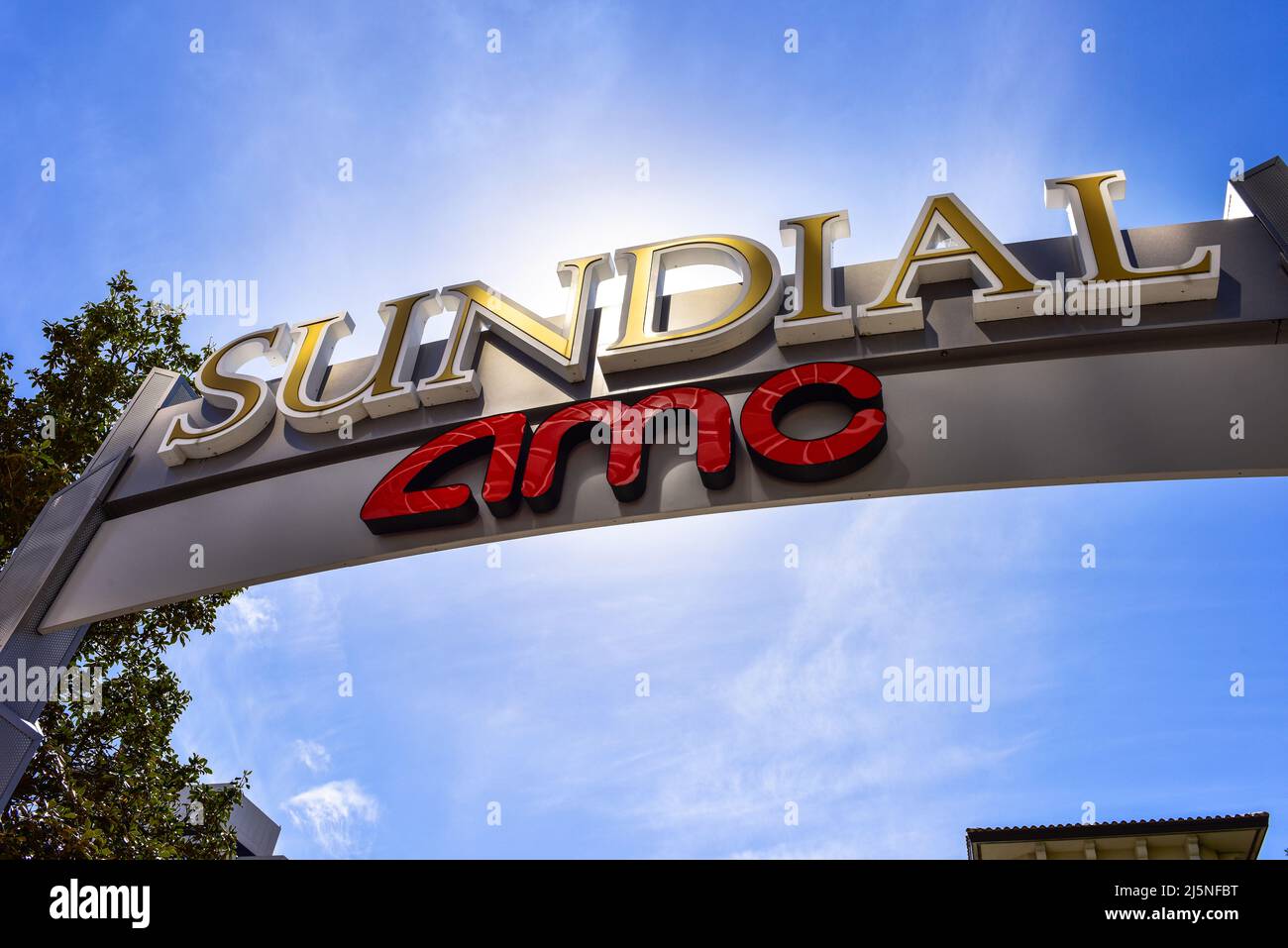 Centro di San Pietroburgo, Florida, Sundail District, AMC Theatre Sign Foto Stock