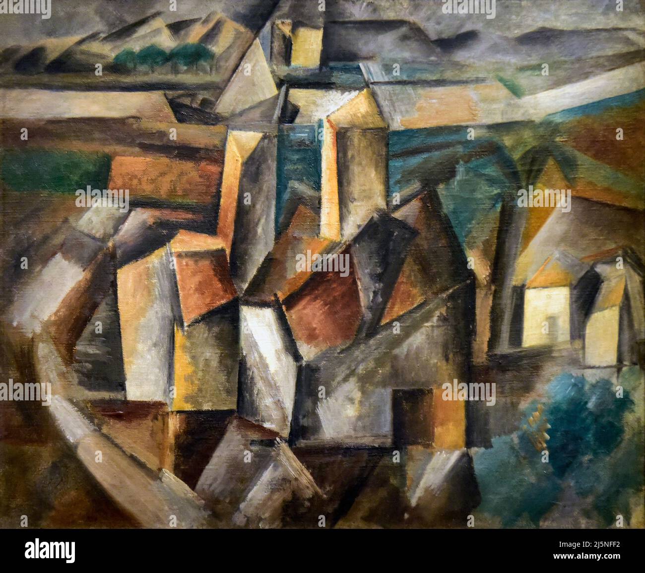 Pablo Picasso, la Moulin la Huile, 1909, olio su tela, in mostra al Museo Salvador Dali a San Pietroburgo, Florida Foto Stock