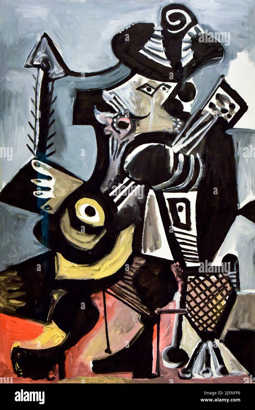 Pablo Picasso, Musicien, 1972, Oil on Canvas, in mostra al Museo Salvador Dali a San Pietroburgo, Florida Foto Stock