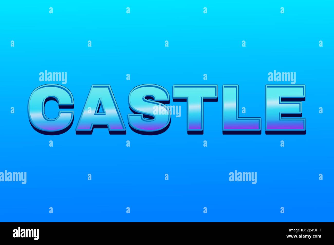 Effetti di testo modificabili Castello , parole e font possono essere modificati Illustrazione Vettoriale