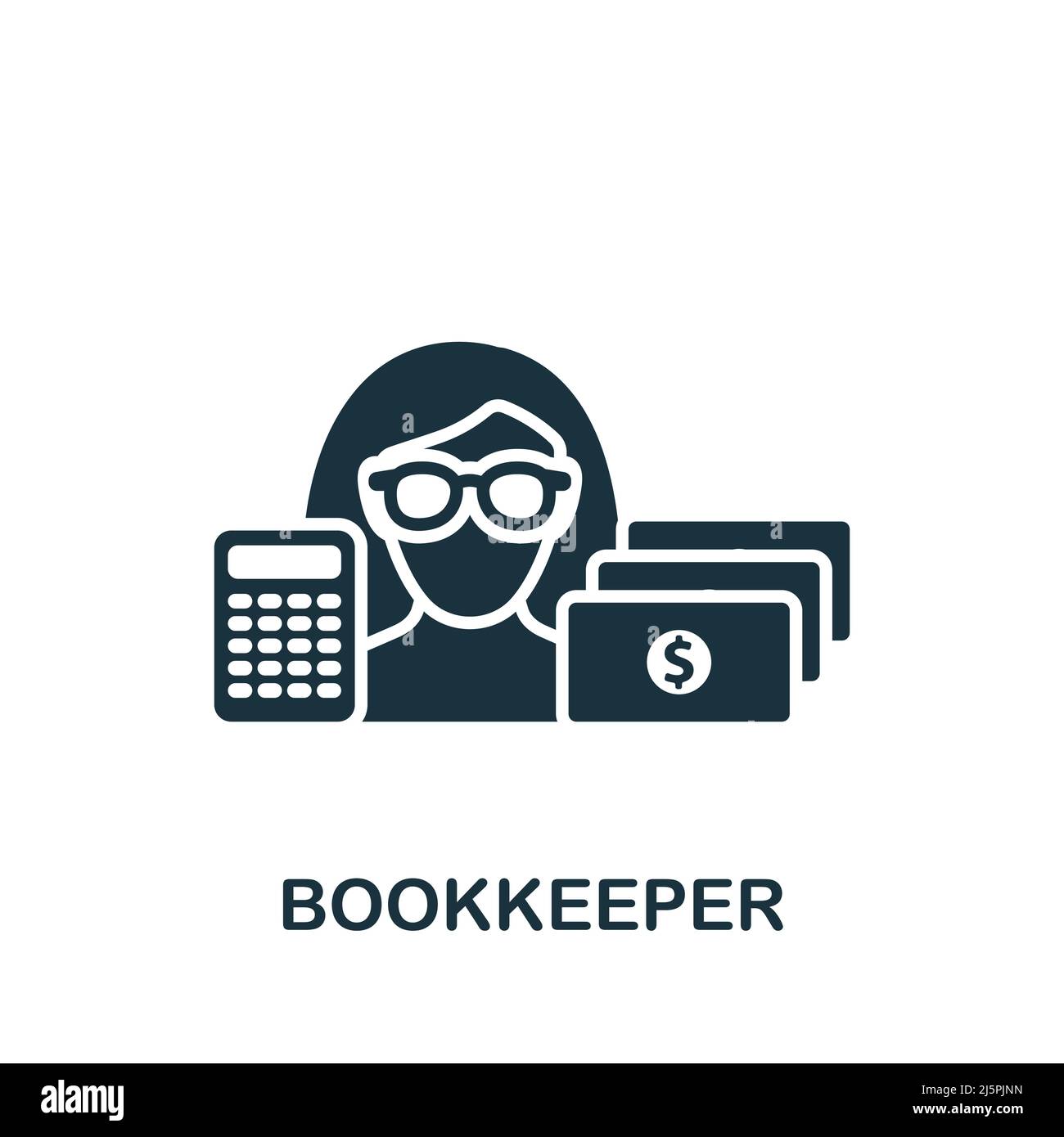 Icona del bookkeeper. Icona contabilità semplice monocromatica per modelli, web design e infografiche Illustrazione Vettoriale Icona del bookkeeper. Icona contabilità semplice monocromatica per modelli, web design e infografiche Illustrazione Vettoriale