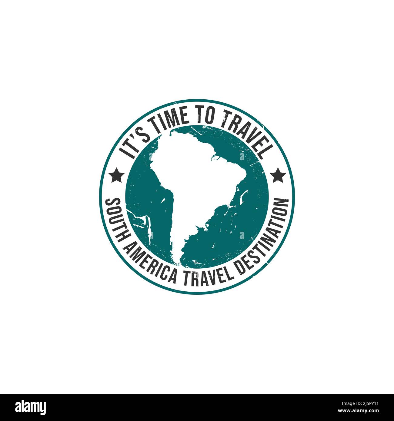 Grunge timbro di gomma con il testo destinazione di viaggio Sud America scritto all'interno del timbro. Asia destinazione di viaggio grunge timbro di gomma Illustrazione Vettoriale