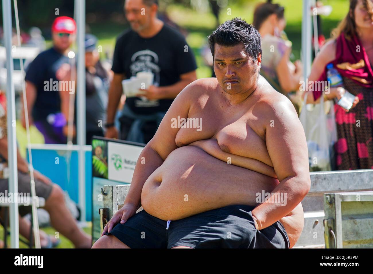 L'obesità in Nuova Zelanda è diventata un'importante preoccupazione sanitaria nazionale negli ultimi anni, con un elevato numero di persone afflitte in ogni età ed etnia Foto Stock