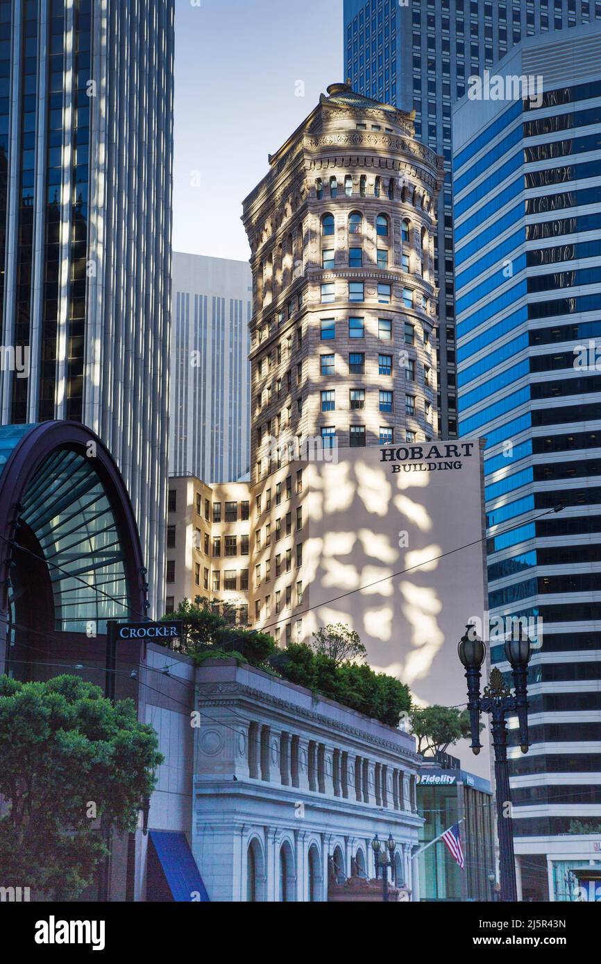 USA, San Francisco - alti edifici nel quartiere finanziario della città. Foto Stock