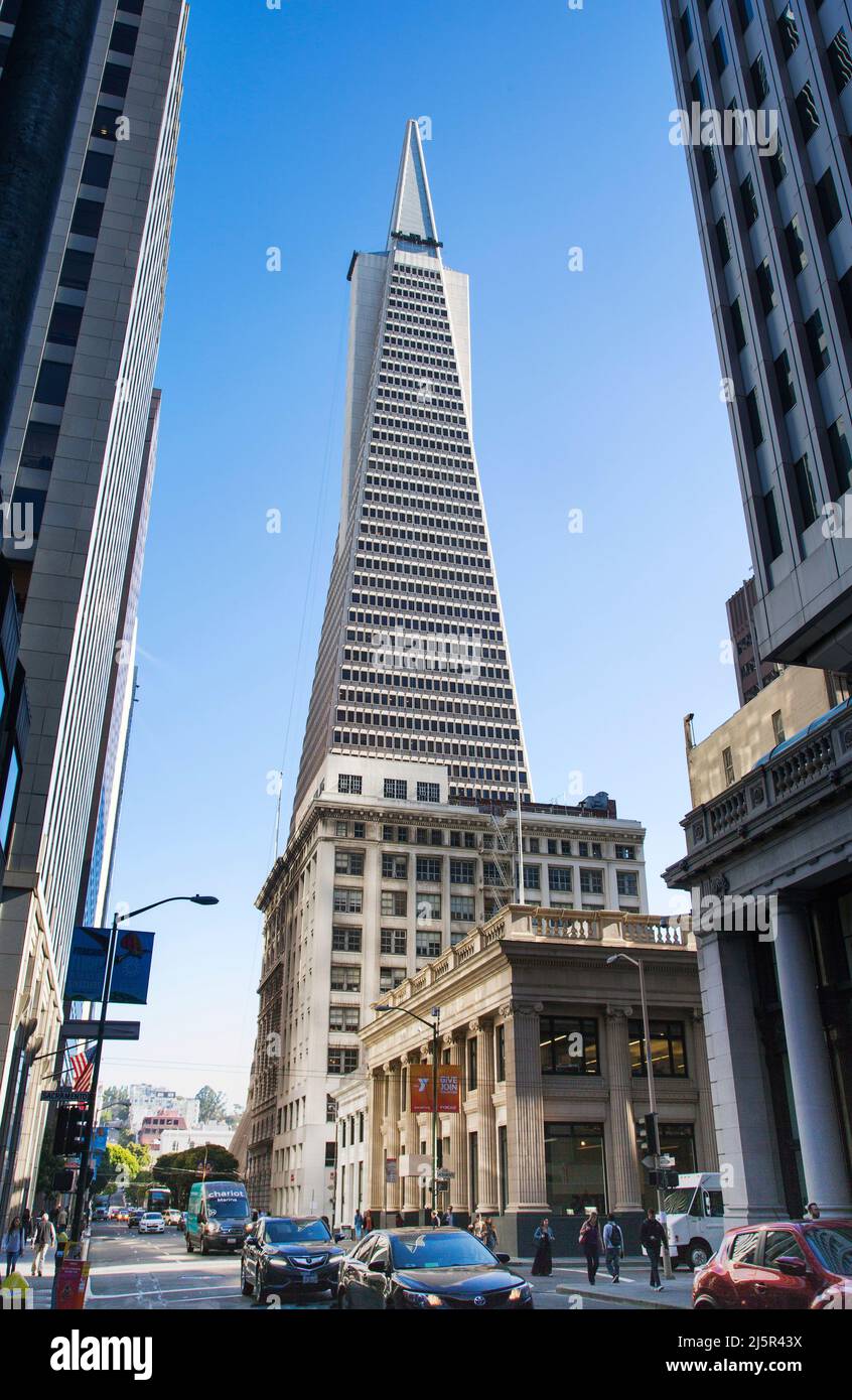 USA, San Francisco - alti edifici nel quartiere finanziario della città. Foto Stock