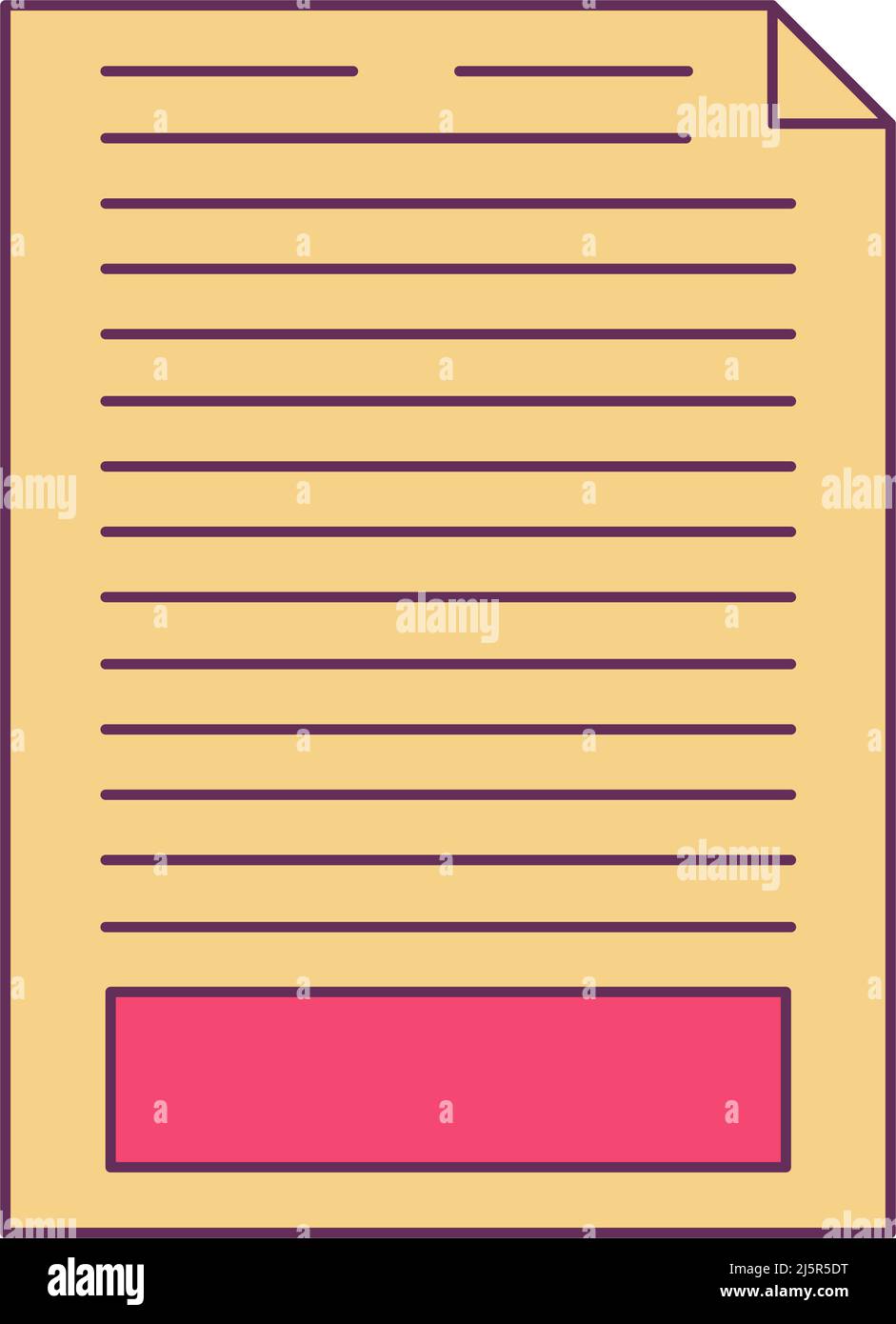 Carta icona vettore foglio di lavoro con nota Illustrazione Vettoriale