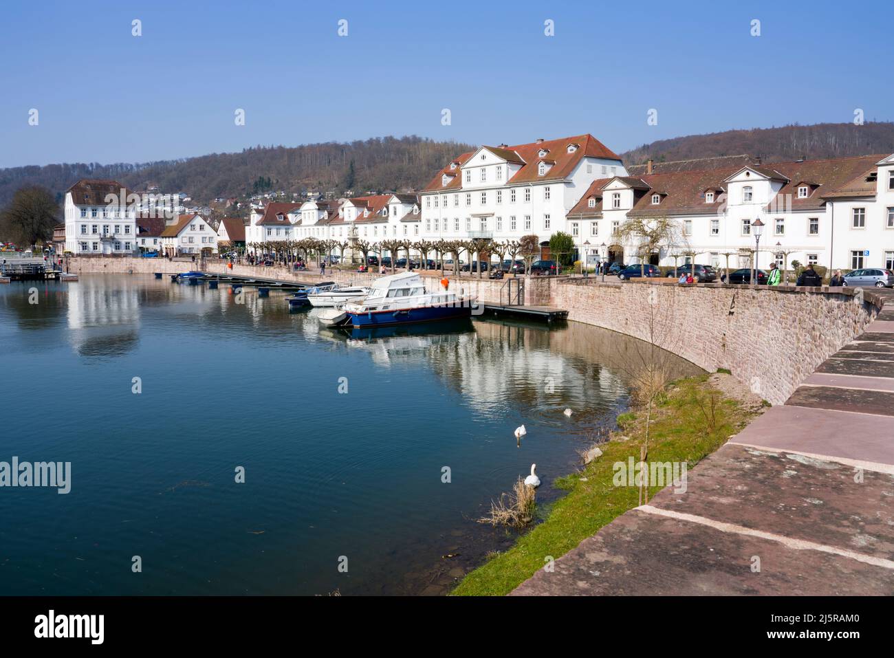 Il nuovo porto di Bad Karlshafen, Weserbergland, Assia, Germania, Europa Foto Stock