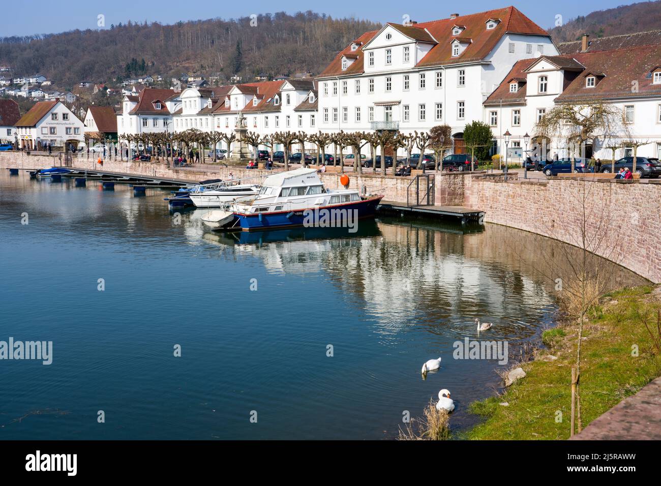 Il nuovo porto di Bad Karlshafen, Weserbergland, Assia, Germania, Europa Foto Stock