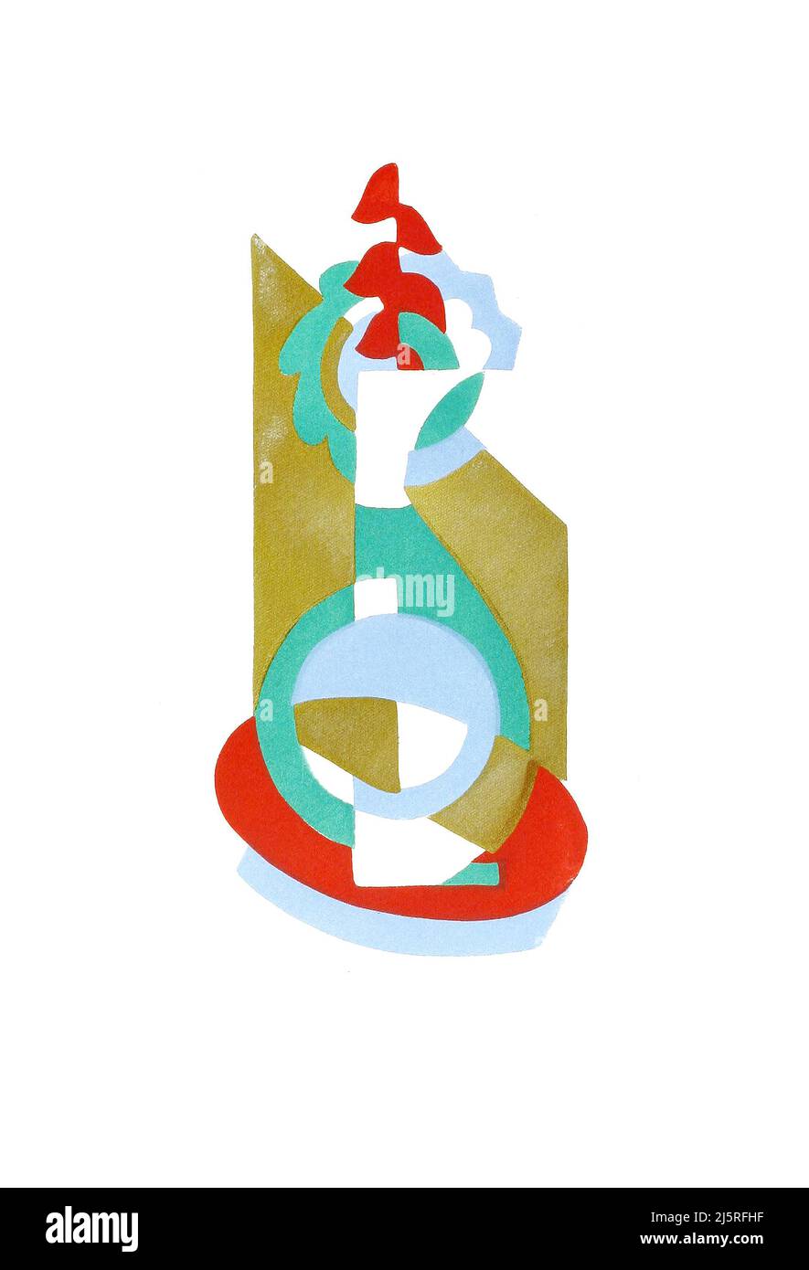 Art Deco Art di Serge Gladky - Fleurs, Texte et 26 Planches en Couleurs Plate 8 (1929) Foto Stock