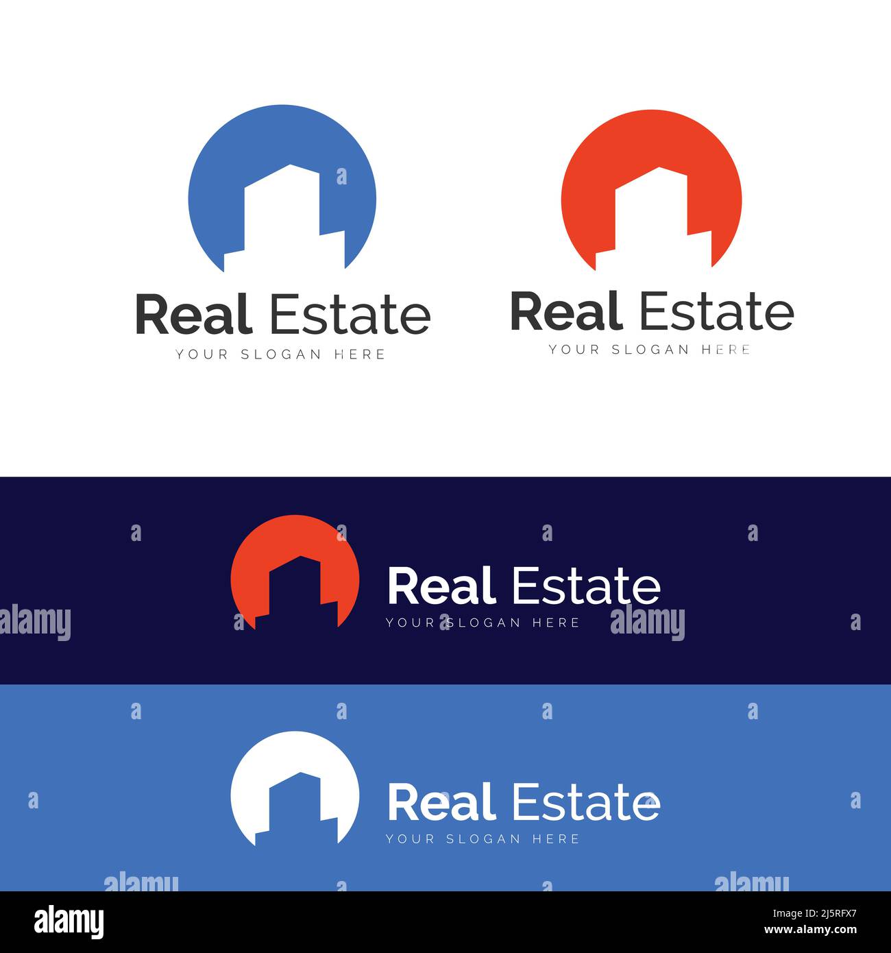 Logo Real Estate Building | Sun con logo Real Estate Illustrazione Vettoriale