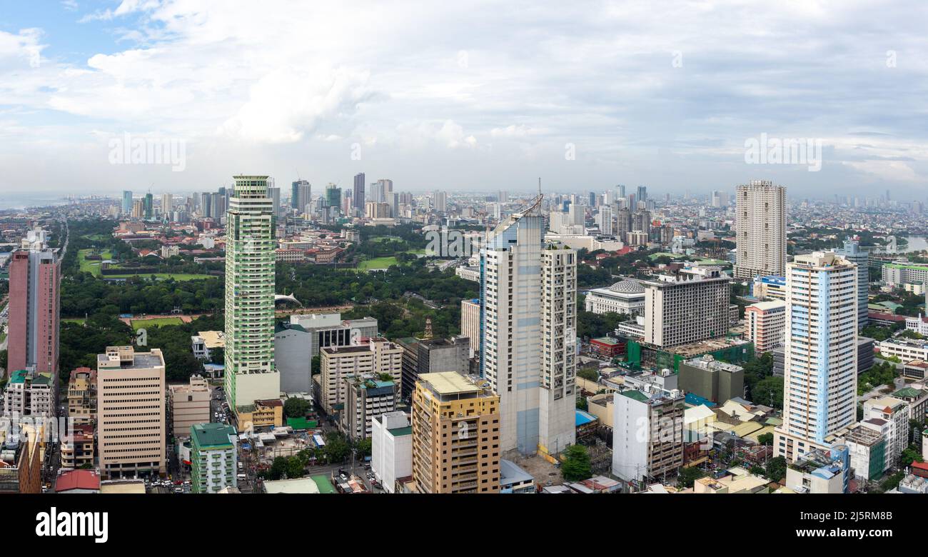 Vista alla città di Manila, Manila, Filippine - 08.11.2019 Foto Stock
