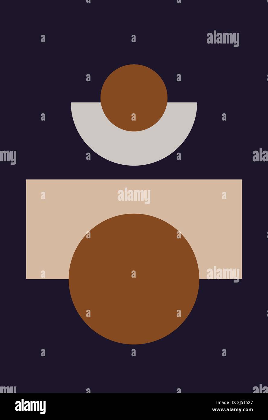 Geometria, un poster minimalista con una forma e una figura semplici. Illustrazione Vettoriale