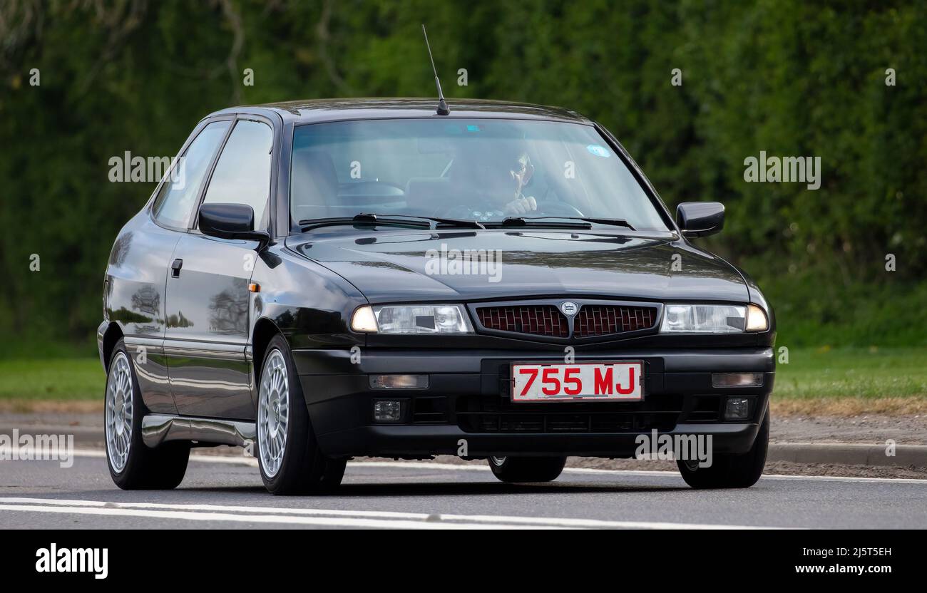 Auto classica Black Lancia Delta Foto Stock