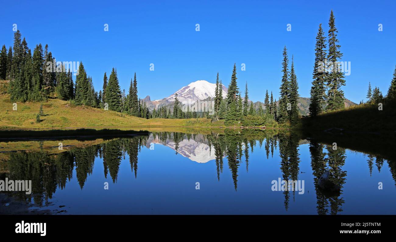 Sul Lago superiore di Tipsoo - Mount Rainier NP - Washington Foto Stock