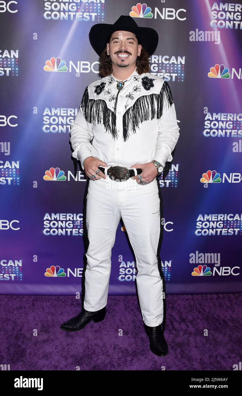 La, US, 25 aprile 2022, Ryan Charles al ÔAmerican Song ContestÕ SemiFinals Day 1 Red Carpet tenuto al lotto Universal Studios il 25 aprile 2022 a Universal City, CA. © Janet Gough / AFF-USA.COM Foto Stock