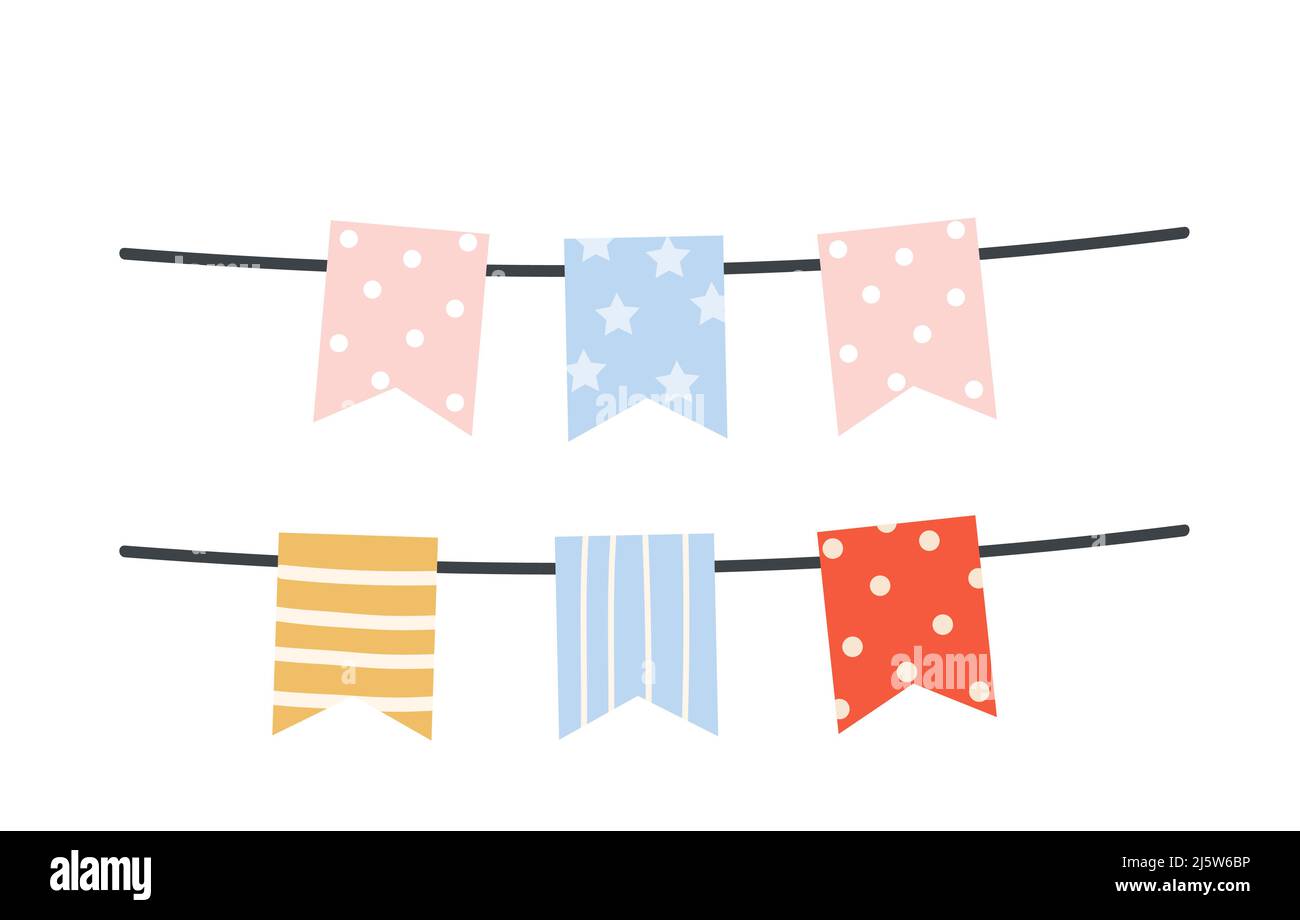 Parco di divertimenti circo ghirlanda decorativa. Luci partito e bandiere decorazione vettore illustrazione Illustrazione Vettoriale