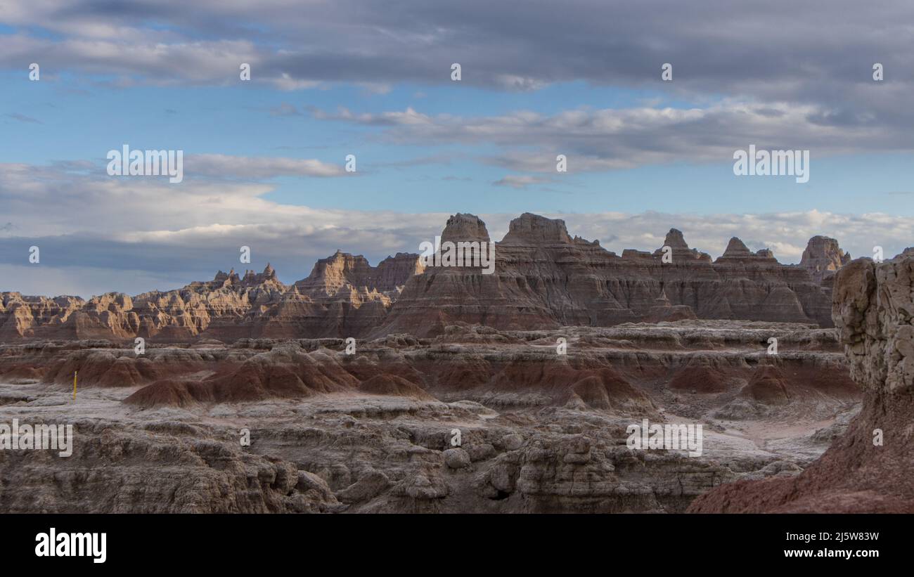 Una vista dal sentiero escursionistico Door al Badlands National Park in South Dakota Foto Stock