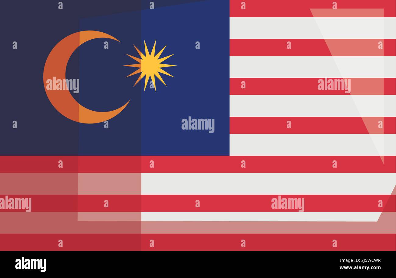 emblema della bandiera malese Illustrazione Vettoriale