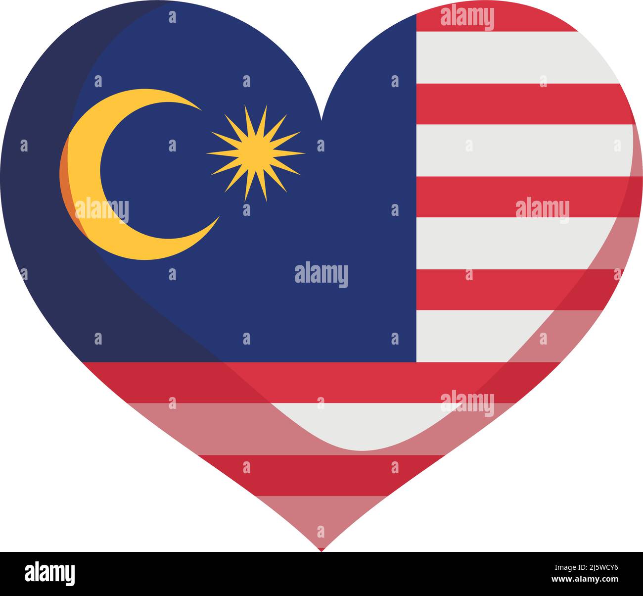 bandiera della malesia nel cuore Illustrazione Vettoriale