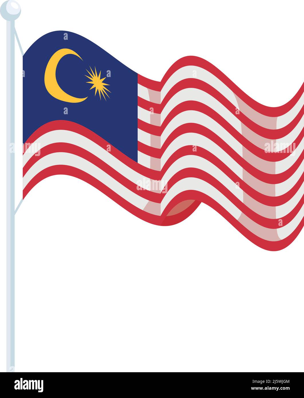 bandiera malesia sventolando Illustrazione Vettoriale