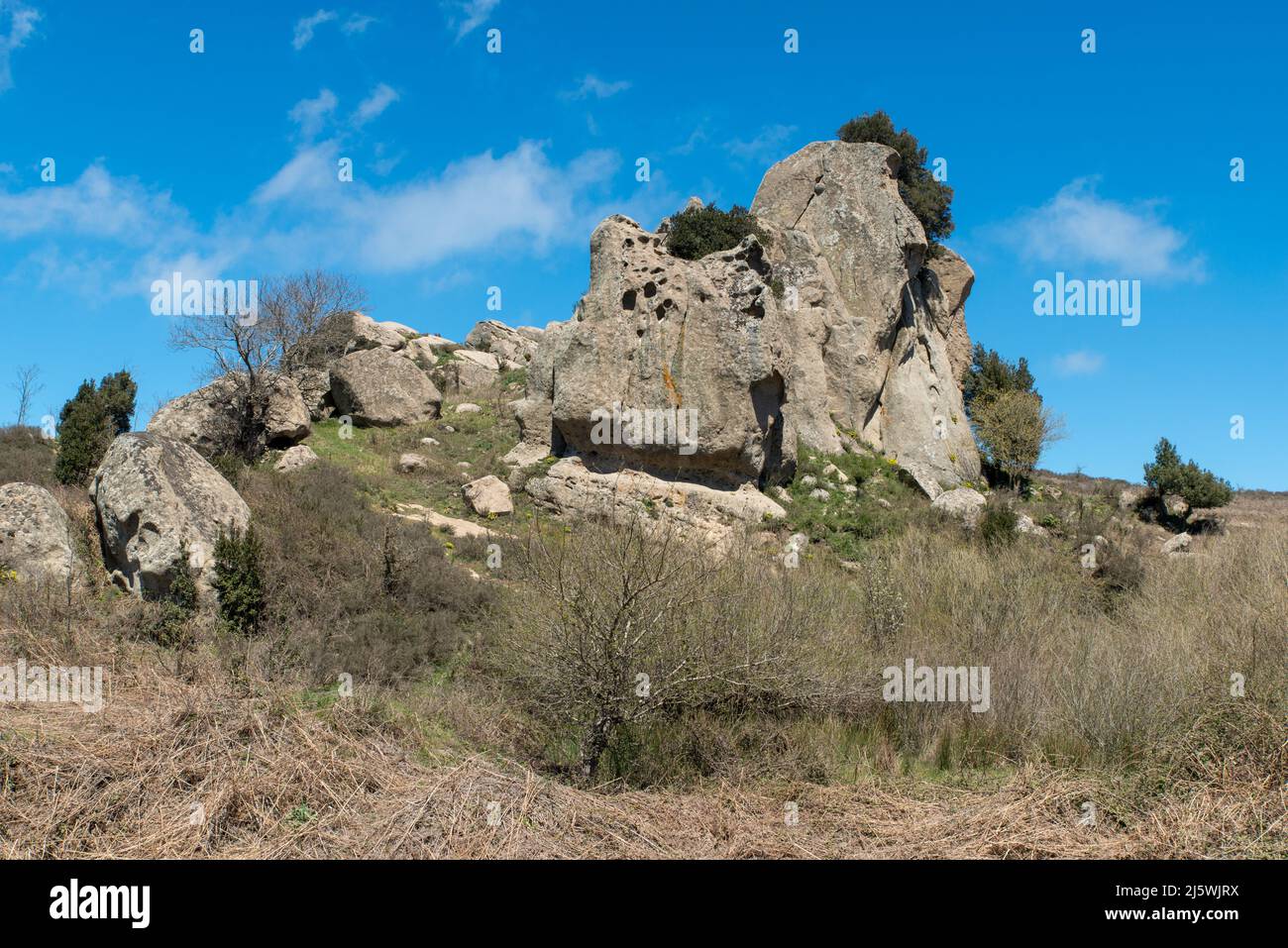 guerriero - Altipiano dell'Argimusco, sito archeologico e naturalistico siciliano, rocce antiche miliari di anni, forme particolari, archeoastronomia Foto Stock