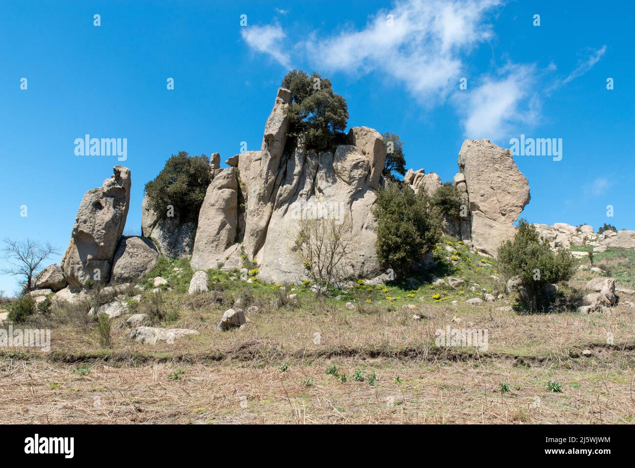 guerriero - Altipiano dell'Argimusco, sito archeologico e naturalistico siciliano, rocce antiche miliari di anni, forme particolari, archeoastronomia Foto Stock